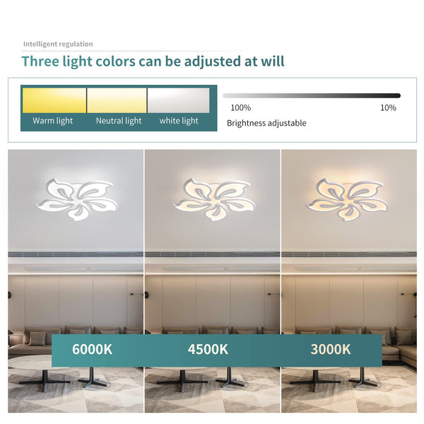 Garwarm Dimmable LED Flush Mount Ceiling Light with Remote Control for Living Room Bedroom YH6011-5W