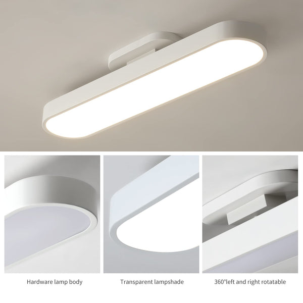 Garwarm White/Black 42W Acrylic Linear Dimmable LED Ceiling Light Modern Ceiling Lamp with Remote