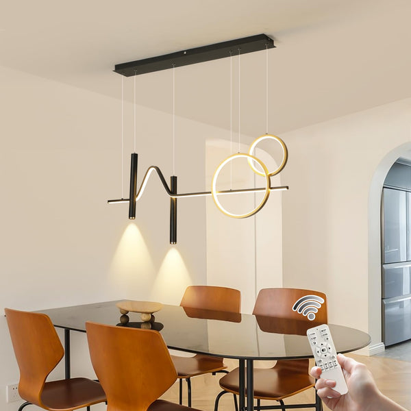 Garwarm Modern Dimmable Linear Wave LED Pendant Light