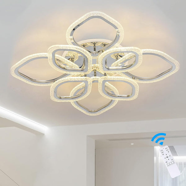 Garwarm LED Leaf Ceiling Light Chandeliers with Remote for Lounge Dining Room Kitchen