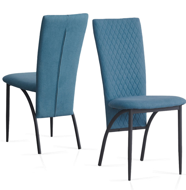 Matteo Dining Chairs High Backrest Upholstered Blue Set of 2 /4 /6 pcs