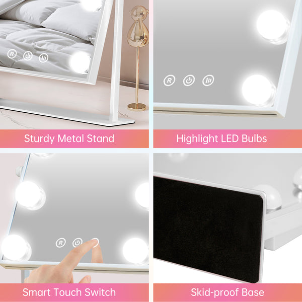 FASCINATE Hollywood Vanity Make Up Mirror with 12 Dimmable Bulbs 37x48cm