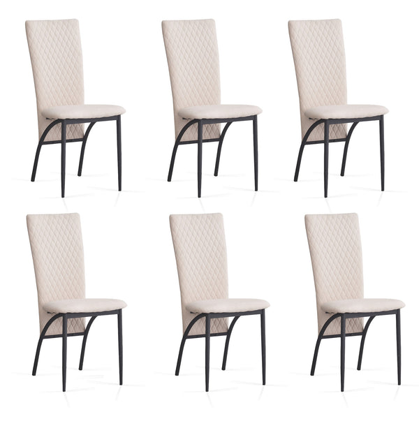 Matteo Dining Chairs High Backrest Upholstered Cream Set of 2 /4 /6 pcs