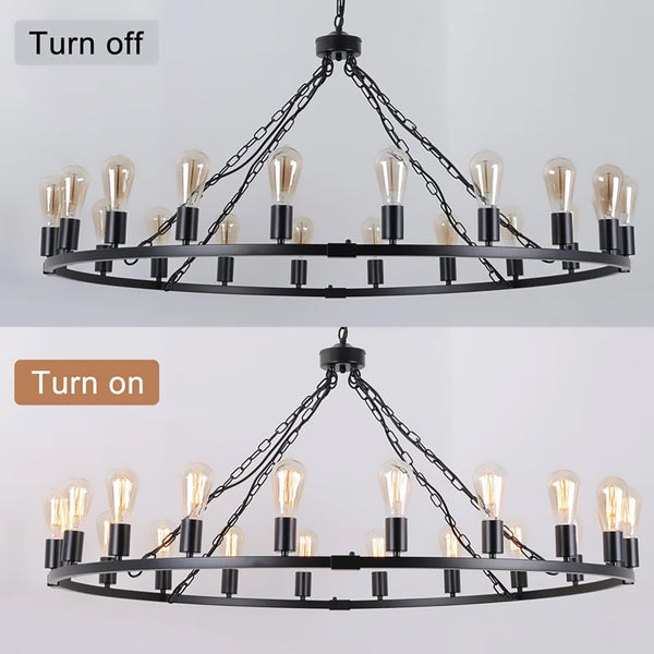 Garwarm 20-Light Wagon Wheel Chandelier