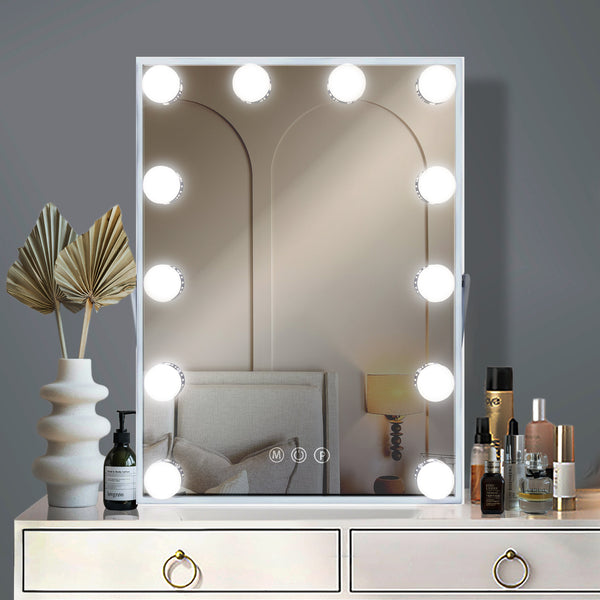 Hollywood Vanity Mirror 12 Dimmable LED Bulbs Tabletop SKU:MT003041
