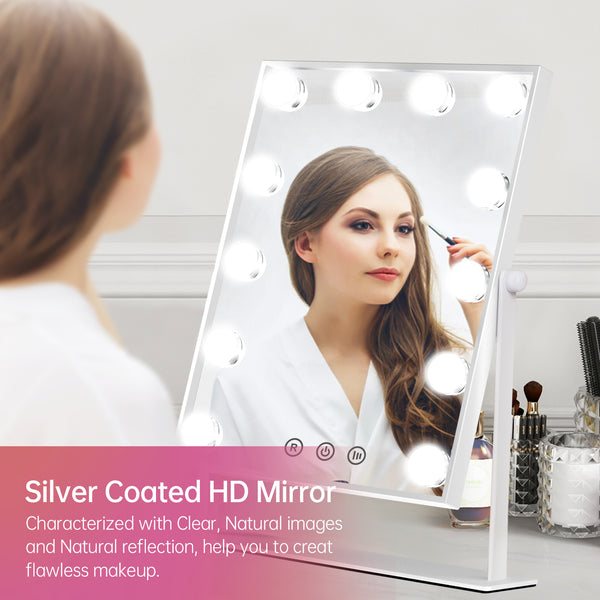 FASCINATE Hollywood Vanity Make Up Mirror with 12 Dimmable Bulbs 37x48cm