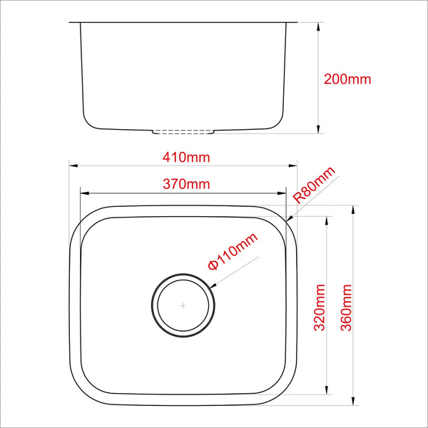 Lansida 304 Stainless Steel Kitchen Sink Small single basin (Restock in early October)