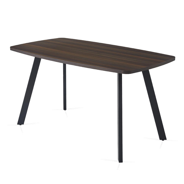 Matteo Brown/Biege 140 cm Dining Table, 4-6 Seater, Black Legs