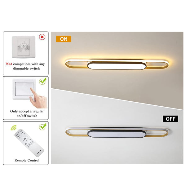 Garwarm Modern Dimmable Acrylic LED Ceiling Lamp with Remote Control