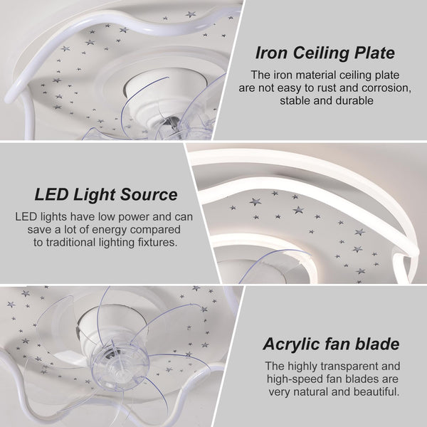 Garwarm 6-Speed Bladeless Ceiling Fan Light with Remote