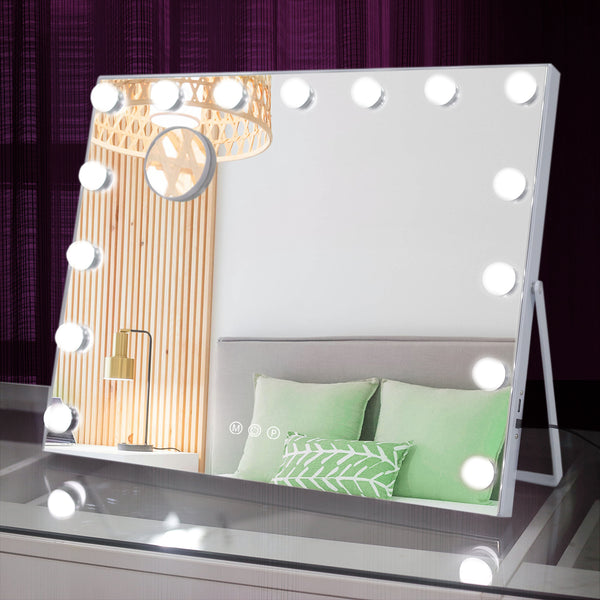 Hollywood Vanity Mirror 15 Dimmable LED Bulbs 58x46cm Dressing Table MT005846BU-AD