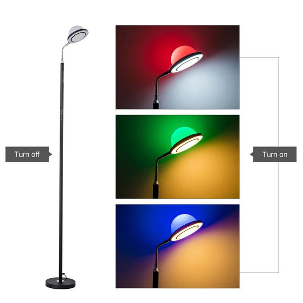 Garwarm 174cm Black RGB Dimmable LED Reading Floor Lamp