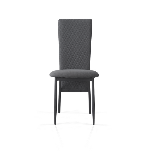 Matteo 2 / 6 PCS Grey Suede Fabric Dining Chairs with Matte Metal Legs for Kitchen and Living Room