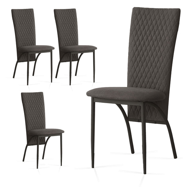 Matteo Suede Fabric Dining Chairs with Matte Metal Legs for Kitchen and Living Room 2 /4 /6 pcs