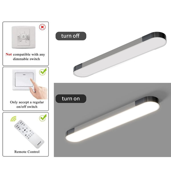 Garwarm 48W Acrylic Linear Dimmable LED Ceiling Light with Remote