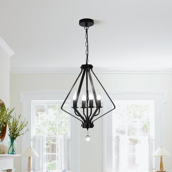 Garwarm Industrial 4-Light Pendant, 45 cm, Adjustable 120 cm Chai