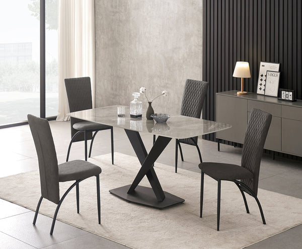 Matteo Suede Fabric Dining Chairs with Matte Metal Legs for Kitchen and Living Room 2 /4 /6 pcs