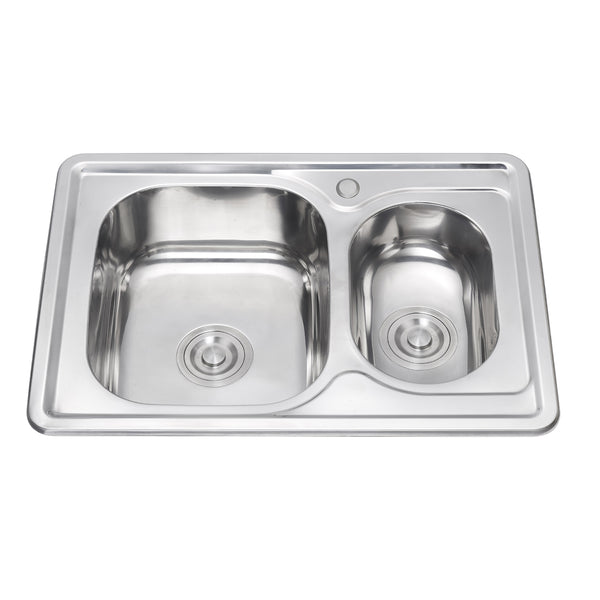 Lansida Premium Stainless Steel Double Basin Sink with Plated Surface for Kitchen