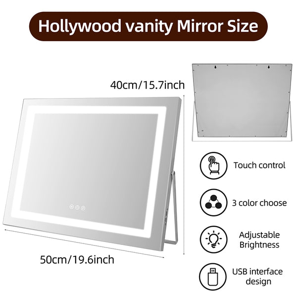 Matteo Hollywood Vanity Mirror Makeup Mirror Dimmable LED 3 Colour Bedroom Cosmetic Mirror Table and Wall MT005040LF