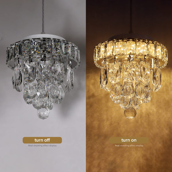 Garwarm LED Crystal Chrome Ceiling Pendant Light