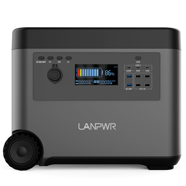 LANPWR 2500W Portable Power Station Solar Generator D5-2500-BG