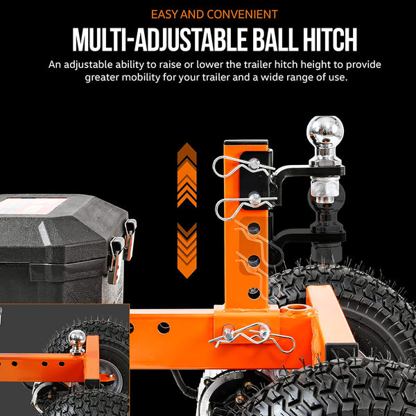 SuperHandy Electric Trailer Dolly 3600LBS Trailer DC 24V 800W 7Ah w/Heavy Duty 2" Ball Hitch Mount SKU:GBOS008