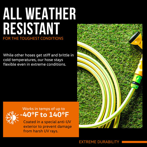 SuperHandy Garden Water Hose 13mm x 15m Polymer Hose Max Pressure 150 PSI/10 BAR with 3/4" Plastic Connector SKU:GEUR032