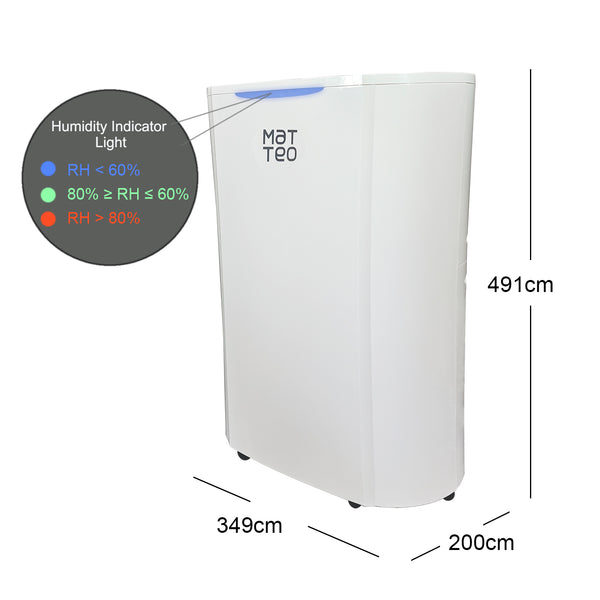 Matteo Dehumidifier / Air Purifier  12L Low Energy Large Tank 2.5L