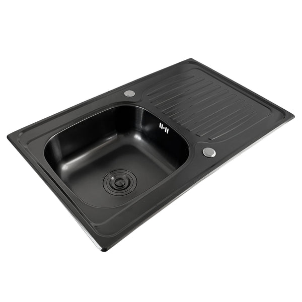 Matteo Rectangular Stainless Steel Sink with Plated Surface and Integrated Plate