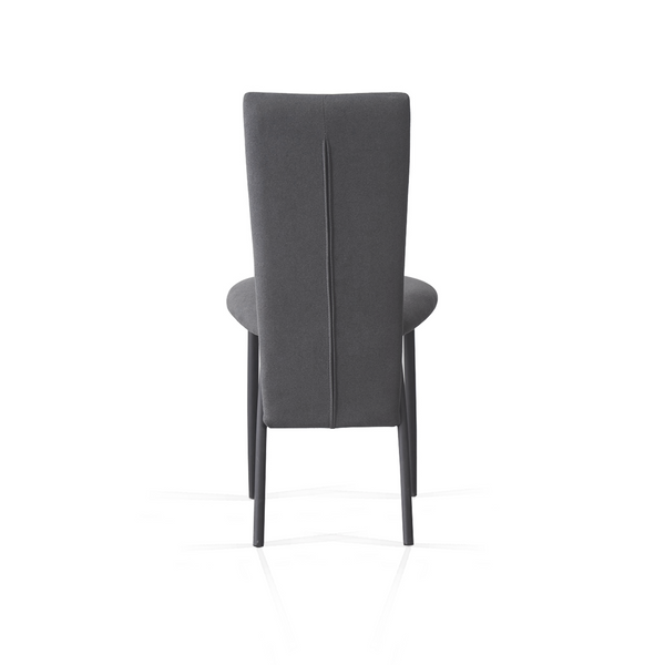 Matteo 2 / 6 PCS Grey Suede Fabric Dining Chairs with Matte Metal Legs for Kitchen and Living Room