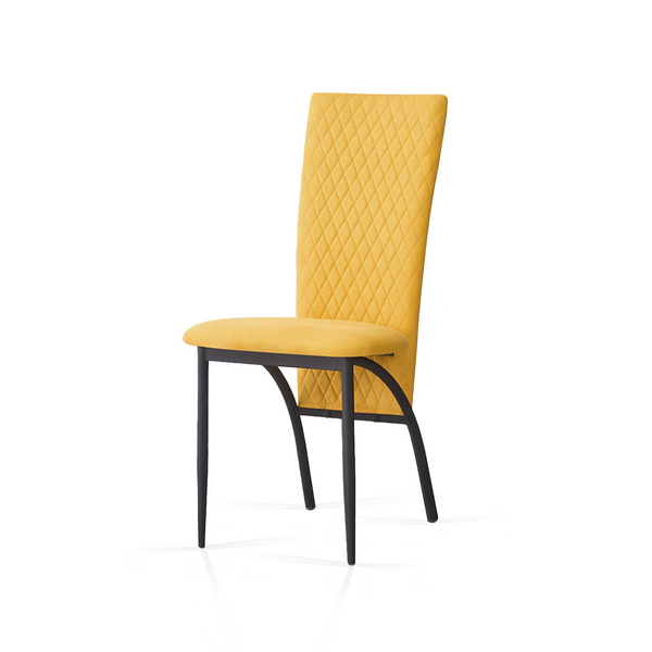 Matteo Dining Chairs High Backrest Upholstered Yellow Set of 2 /4 /6 pcs