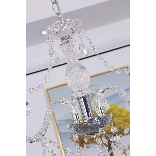 Matteo 3/5 Light Chandelier, Pendant Lamp, Chrome, Clear Acrylic Bedroom Living Room Ceiling Light