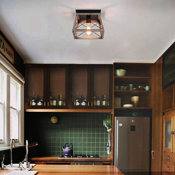 Garwarm Industrial Flush Mount Ceiling Light Mini Ceiling Lamp