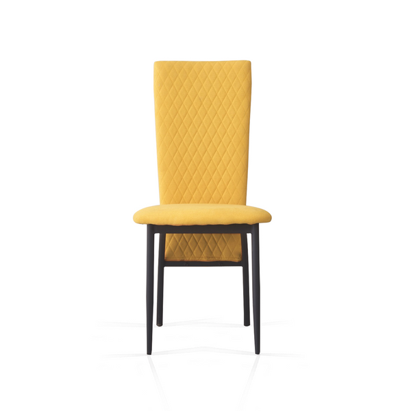 Matteo Dining Chairs High Backrest Upholstered Yellow Set of 2 /4 /6 pcs