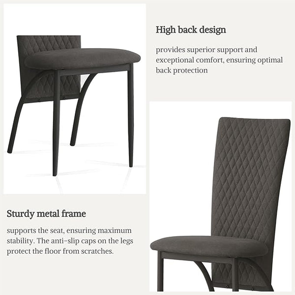 Matteo Suede Fabric Dining Chairs with Matte Metal Legs for Kitchen and Living Room 2 /4 /6 pcs