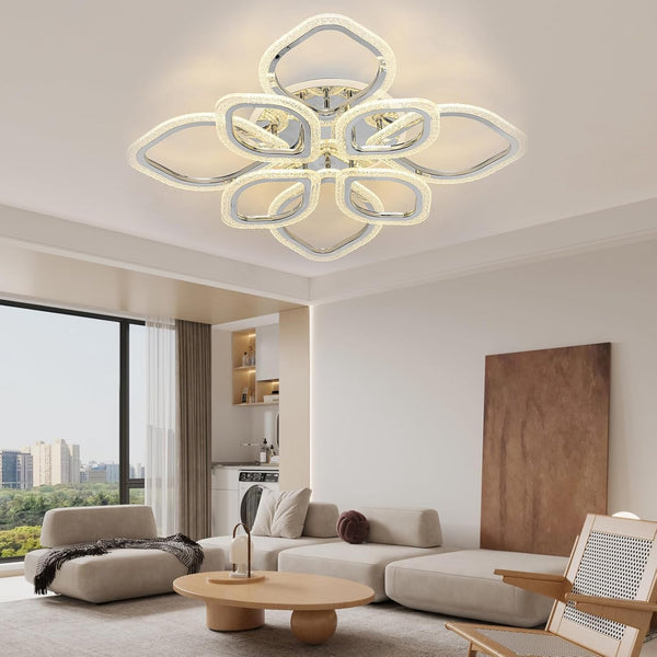 Garwarm LED Leaf Ceiling Light Chandeliers with Remote for Lounge Dining Room Kitchen