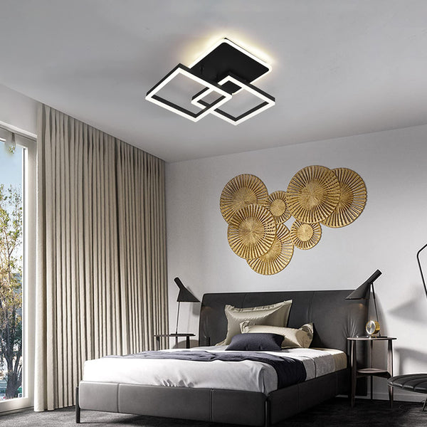 Garwarm 70W LED Ceiling Light Black 3 Square Ceiling Lamp