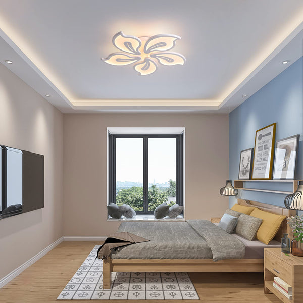 Garwarm Dimmable LED Flush Mount Ceiling Light with Remote Control for Living Room Bedroom YH6011-5W