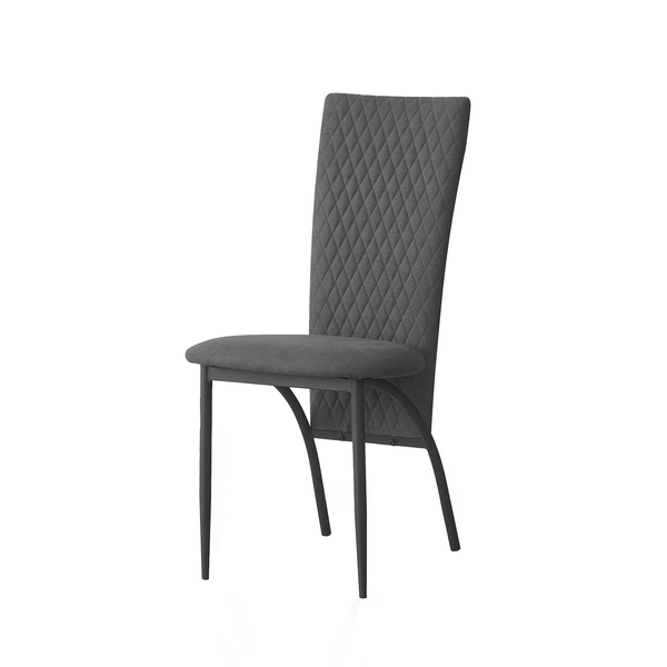 Matteo 2 / 6 PCS Grey Suede Fabric Dining Chairs with Matte Metal Legs for Kitchen and Living Room