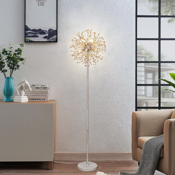 Garwarm Boho 8-Light Wood Bead Floor Lamp