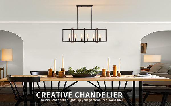 Garwarm 6-Light Industrial Modern Pendant Light