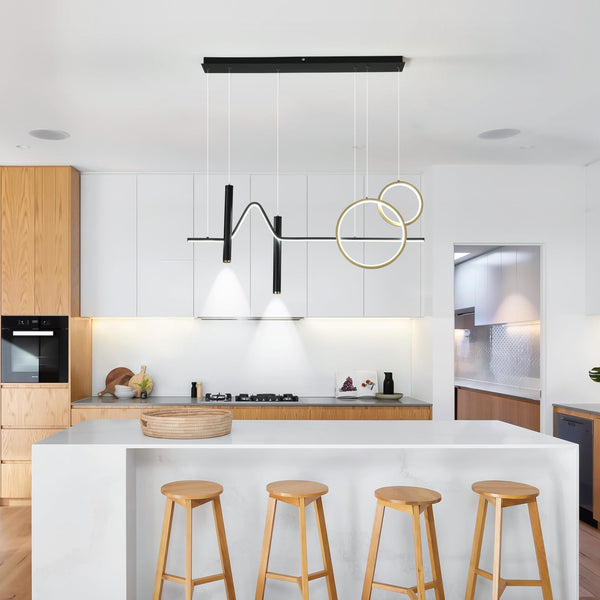 Garwarm Modern Dimmable Linear Wave LED Pendant Light