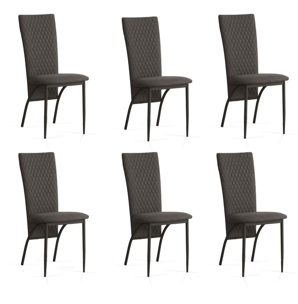 Matteo Suede Fabric Dining Chairs with Matte Metal Legs for Kitchen and Living Room 2 /4 /6 pcs