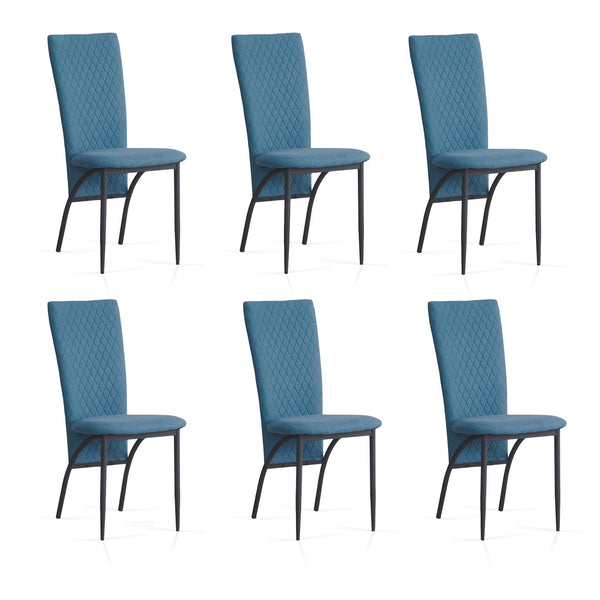 Matteo Dining Chairs High Backrest Upholstered Blue Set of 2 /4 /6 pcs