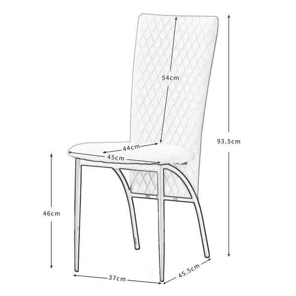 Matteo Dining Chairs High Backrest Upholstered Yellow Set of 2 /4 /6 pcs