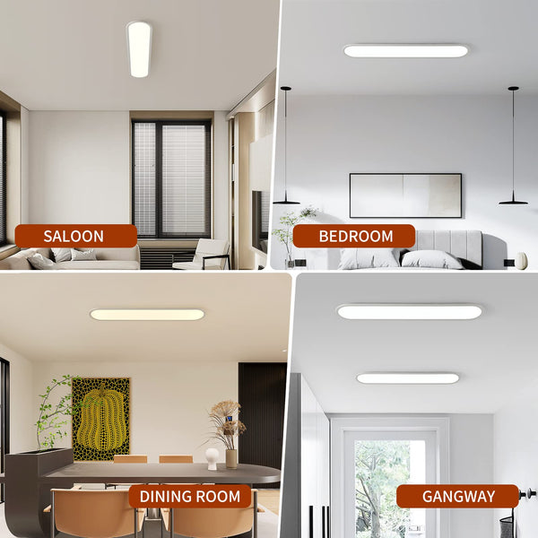 Garwarm 48W White Dimmable LED Ceiling Light Modern Ultra Thin Low Profile Light