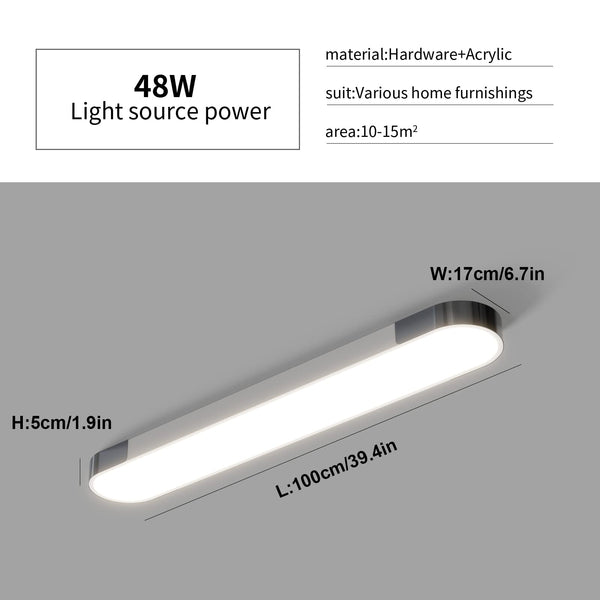 Garwarm 48W Acrylic Linear Dimmable LED Ceiling Light with Remote